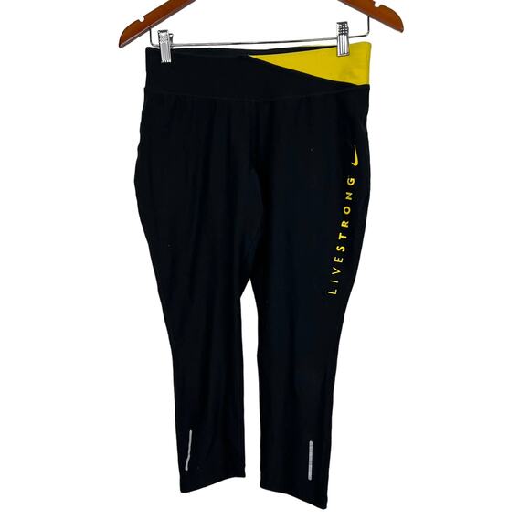 Nike Dri Fit Women's Size S Live Strong Running Cropped Leggings - Picture 1 of 10